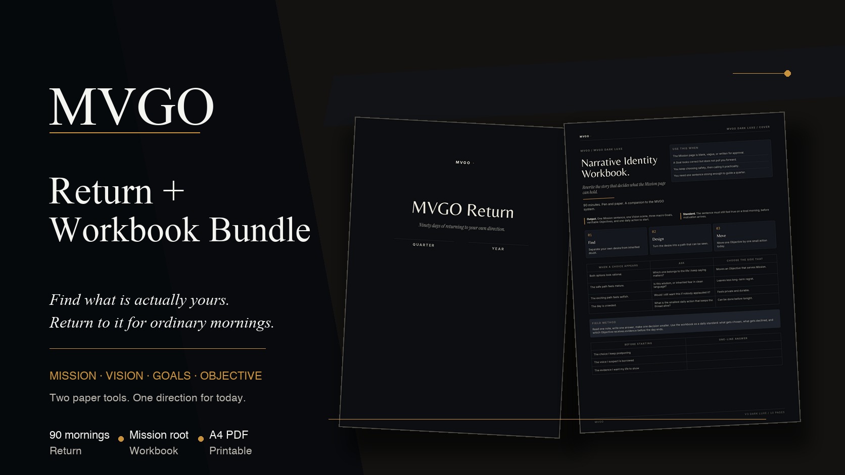MVGO Return and Narrative Identity Workbook bundle cover